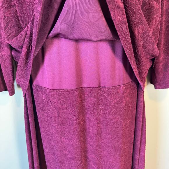 Connected Woman Purple Plus 22W Overlay Cape Dress Formal Mother of Bride - Picture 5 of 10